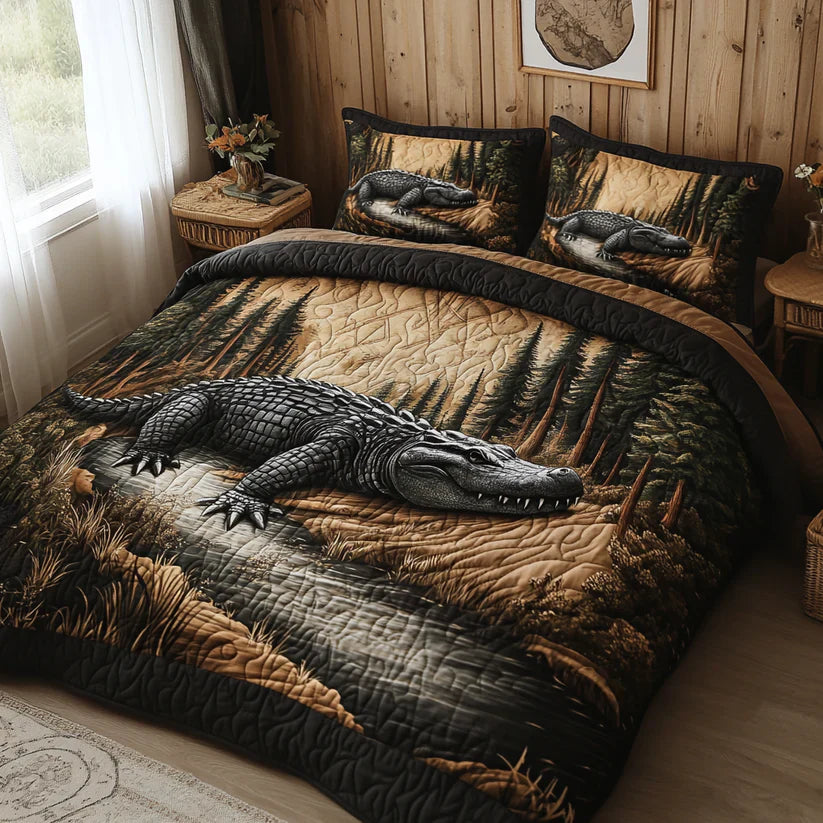 Juego de cama acolchado de 3 piezas - Animales del Bosque