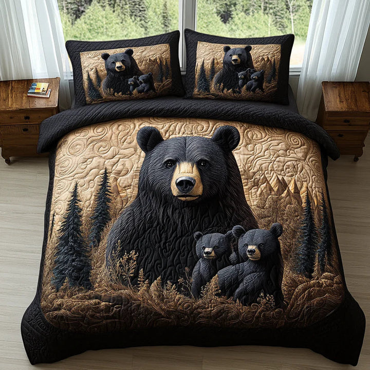 Juego de cama acolchado de 3 piezas - Animales del Bosque