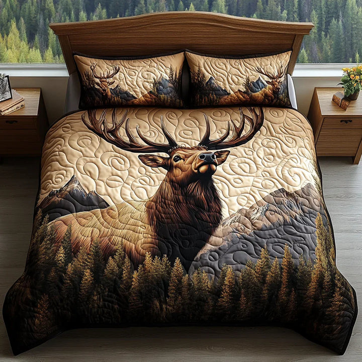 Juego de cama acolchado de 3 piezas - Animales del Bosque