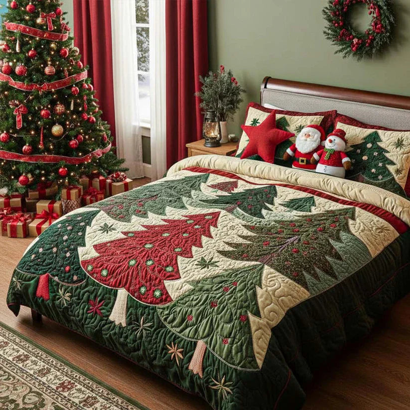 Juego de cama acolchado de 3 piezas - Bosque de la Alegría