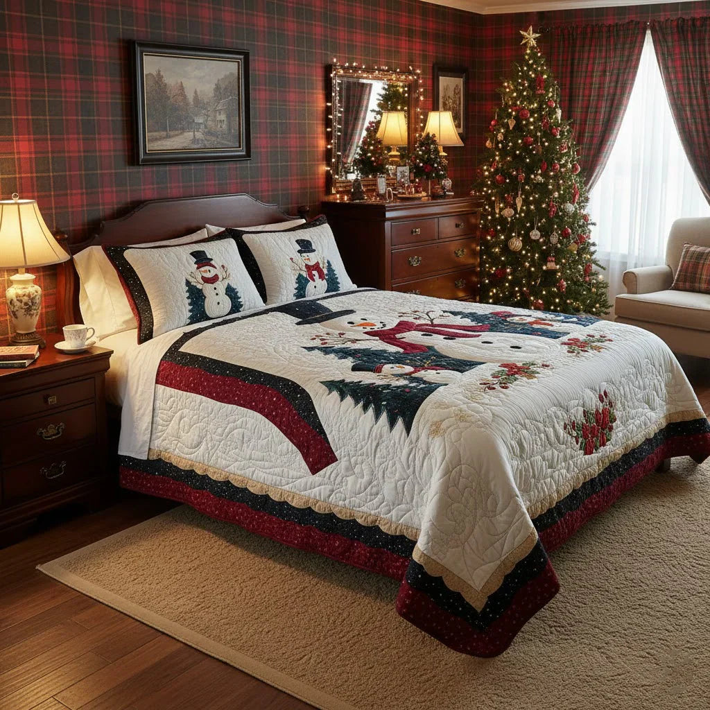 Juego de cama acolchado de 3 piezas - Amigos de las Nieves