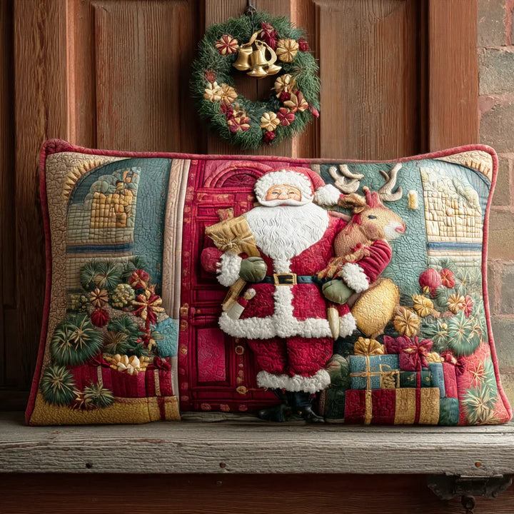 Funda de Cojín Acolchada - Acogida Cálida del Papá Noel